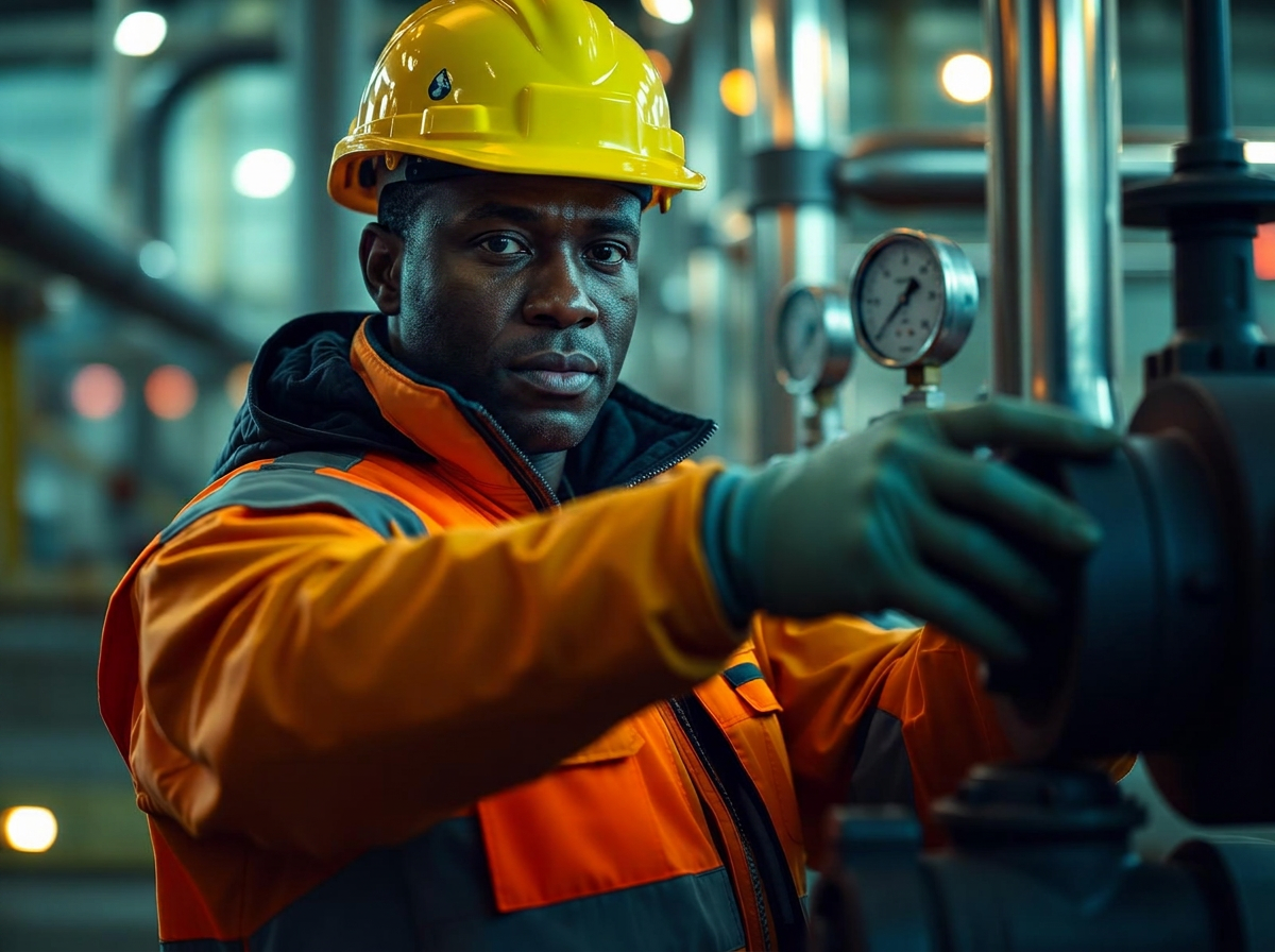 Loading operator in full PPE at a fuel gantry valve